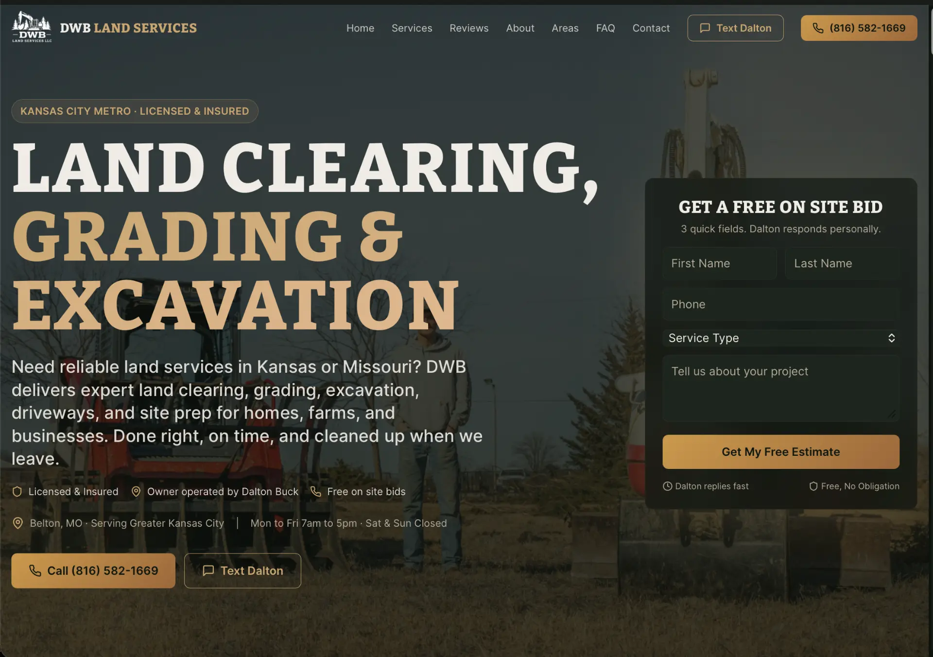 DWB Land Services website designed by Wood Digital