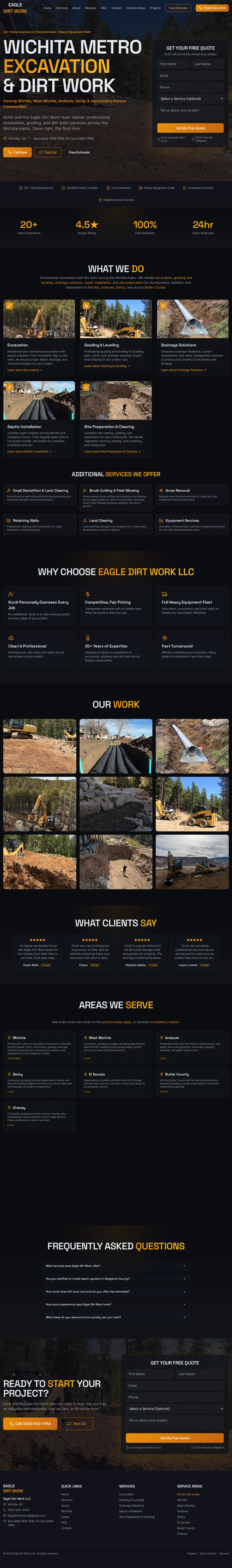 Eagle Dirt Work website designed by Wood Digital