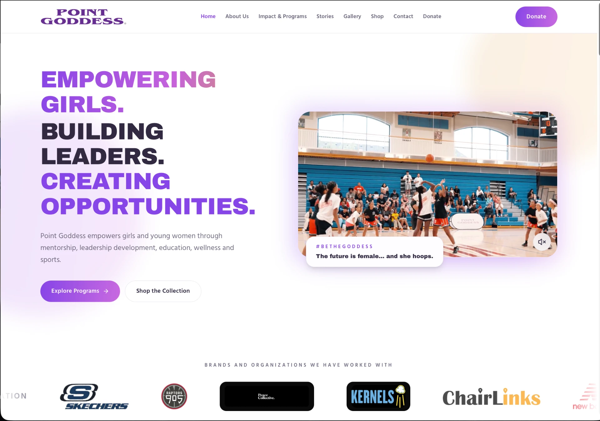 Point Goddess website designed by Wood Digital