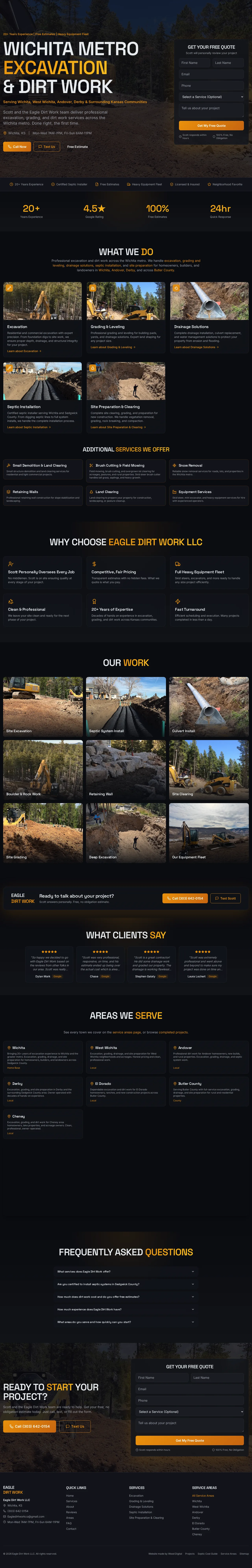 Eagle Dirt Work website designed by Wood Digital